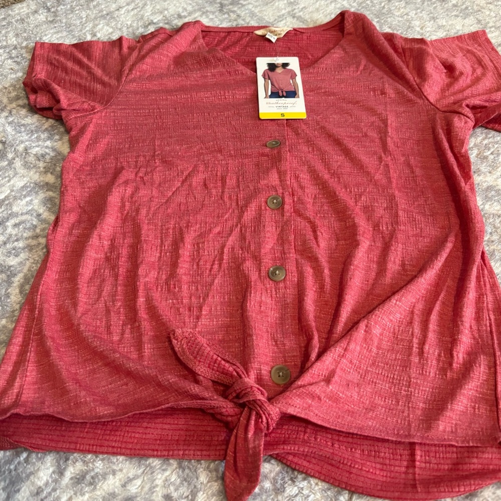 Weatherproof Women's Button-Down Top in pink — NWT